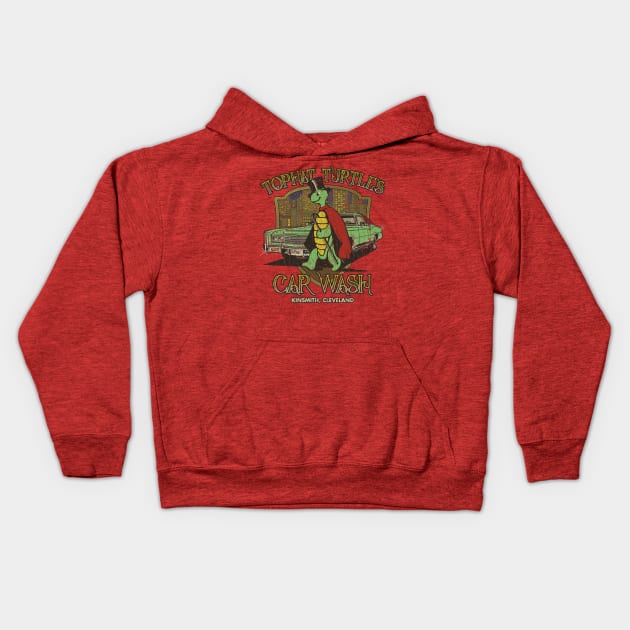 Tophat Turtle's Car Wash 1982 Kids Hoodie by JCD666